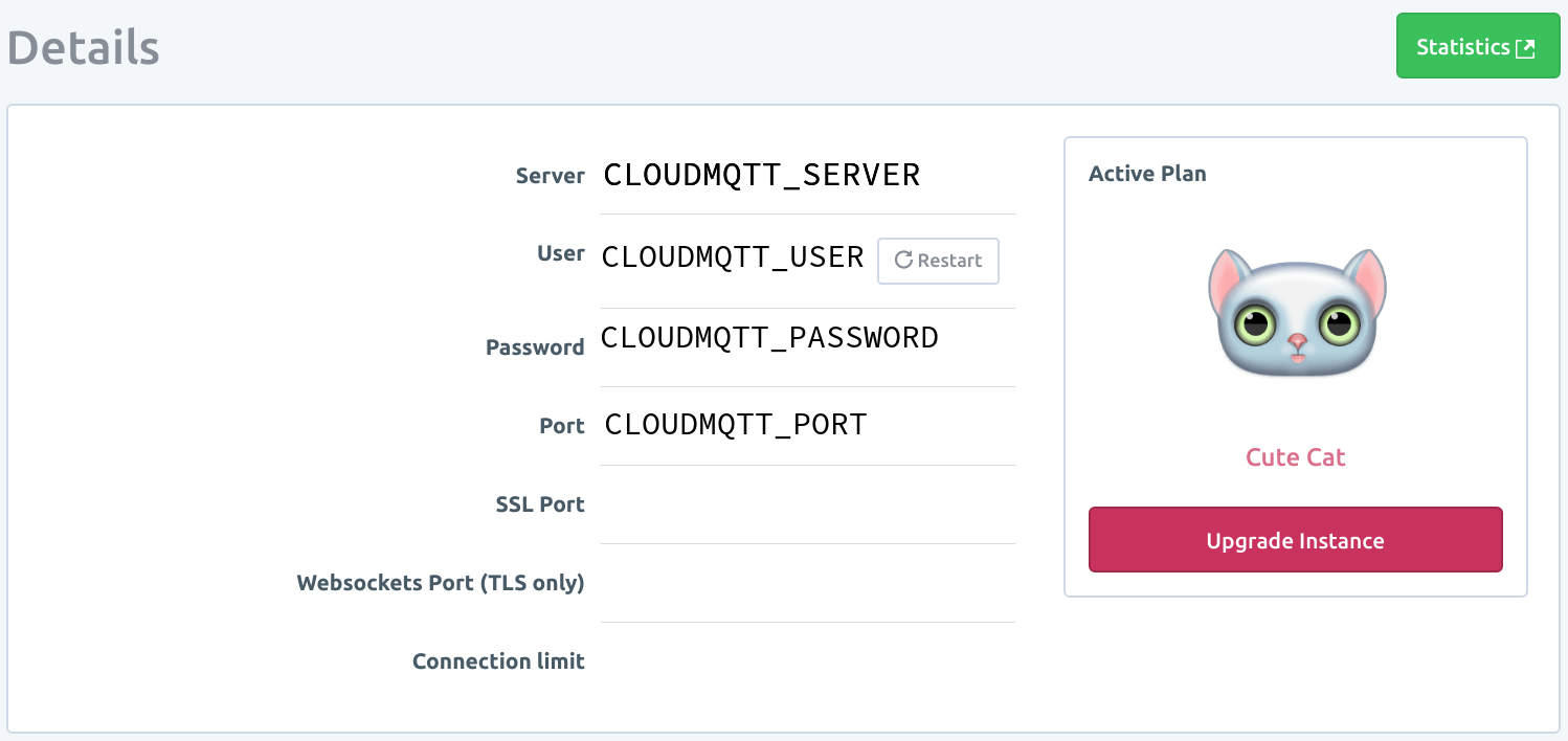 CloudMQTT instance creation user interface